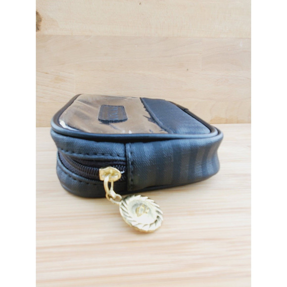 Oscar De La Renta Makeup Bag Black Striped Clear Front Zipper Travel Case - Picture 6 of 9